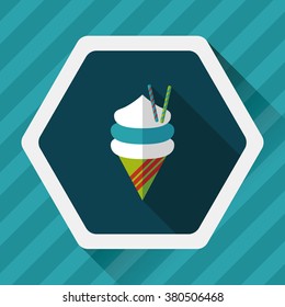 ice cream flat icon with long shadow,eps10