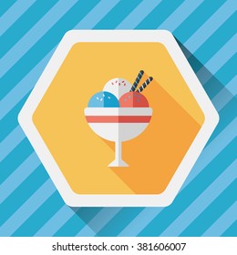 ice cream flat icon with long shadow,eps10