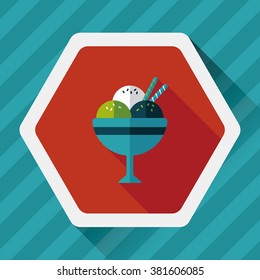 ice cream flat icon with long shadow,eps10