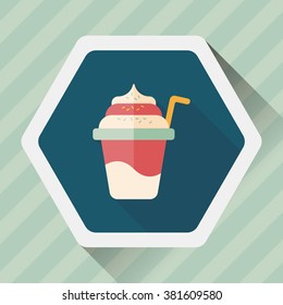 ice cream flat icon with long shadow,eps10