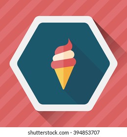 ice cream flat icon with long shadow,eps10