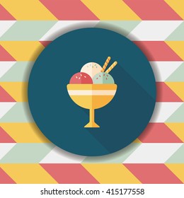 ice cream flat icon with long shadow,eps10