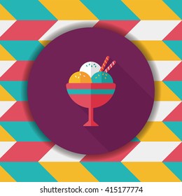 ice cream flat icon with long shadow,eps10