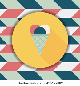 ice cream flat icon with long shadow,eps10