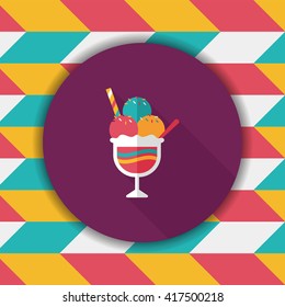 ice cream flat icon with long shadow,eps10