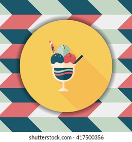 ice cream flat icon with long shadow,eps10