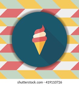 ice cream flat icon with long shadow,eps10