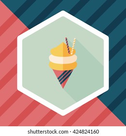 ice cream flat icon with long shadow,eps10