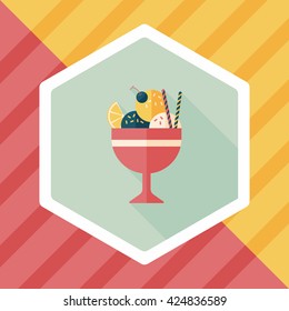 ice cream flat icon with long shadow,eps10