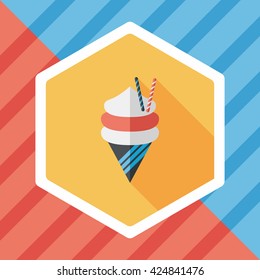 ice cream flat icon with long shadow,eps10
