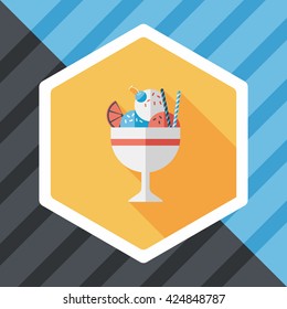 ice cream flat icon with long shadow,eps10
