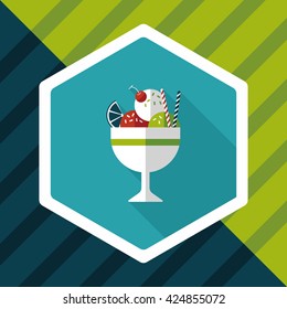 ice cream flat icon with long shadow,eps10
