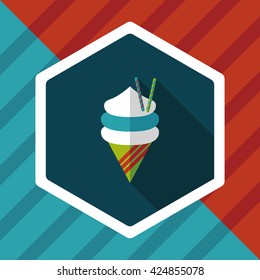 ice cream flat icon with long shadow,eps10