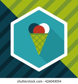 ice cream flat icon with long shadow,eps10
