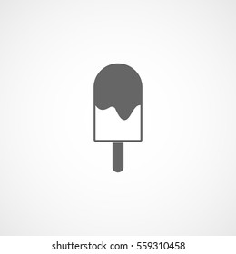 Ice Cream Flat Icon On White Background