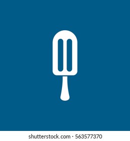 Ice Cream Flat Icon On Blue Background