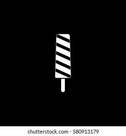 Ice Cream Flat Icon On Black Background