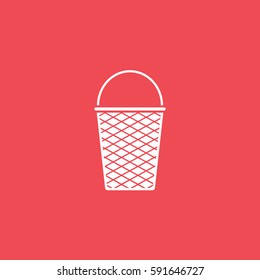 Ice Cream Flat Icon On Red Background