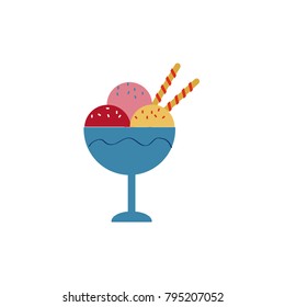 ice cream flat icon on white background,vector