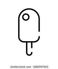 Ice cream flat icon. Pictogram for web. Line stroke. Icecream isolated on white background. Vector eps10