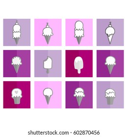 ice cream flat icon set vector art