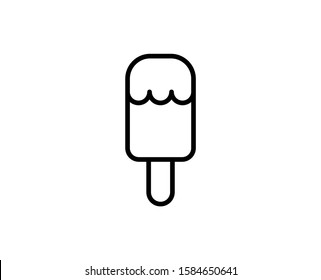 Ice cream flat icon. Single high quality outline symbol for web design or mobile app.  Ice cream thin line signs for design logo, visit card, etc. Outline pictogram EPS10