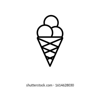 Ice cream flat icon. Single high quality outline symbol for web design or mobile app.  Ice cream thin line signs for design logo, visit card, etc. Outline pictogram EPS10