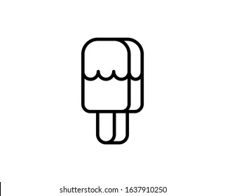 Ice cream flat icon. Single high quality outline symbol for web design or mobile app.  Ice cream thin line signs for design logo, visit card, etc. Outline pictogram EPS10