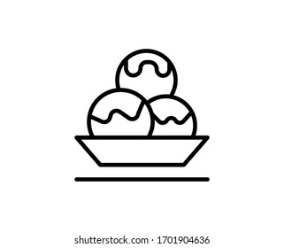 Ice cream flat icon. Single high quality outline symbol for web design or mobile app.  Ice cream thin line signs for design logo, visit card, etc. Outline pictogram EPS10