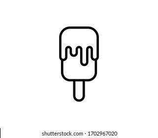 Ice cream flat icon. Single high quality outline symbol for web design or mobile app.  Ice cream thin line signs for design logo, visit card, etc. Outline pictogram EPS10