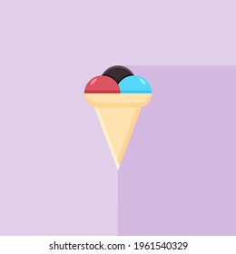 Ice Cream Flat Icon Vector Design Art