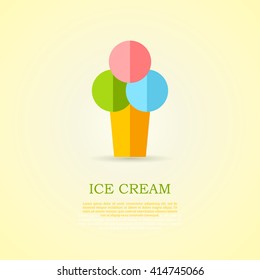 Ice Cream flat icon. Vector illustration.