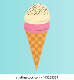Ice Cream Flat Icon. Vector Illustration. Colorful Ice Cream Logos.