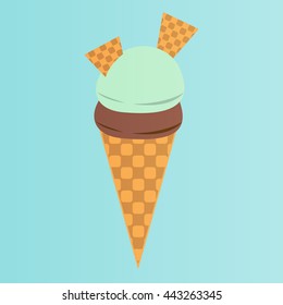 Ice Cream Flat Icon. Vector Illustration. Colorful Ice Cream Logos.