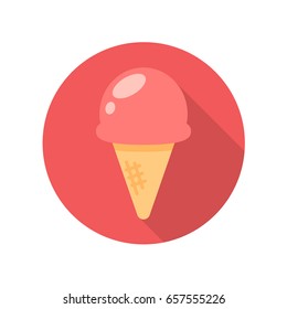Vector de icono plano de crema de helado
