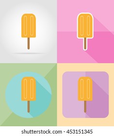 ice cream flat icons vector illustration isolated on background