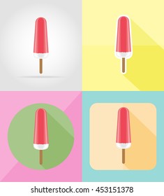 ice cream flat icons vector illustration isolated on background