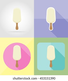 ice cream flat icons vector illustration isolated on background