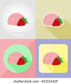 ice cream flat icons vector illustration isolated on background