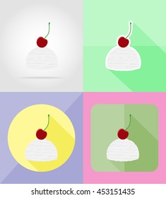 ice cream flat icons vector illustration isolated on background