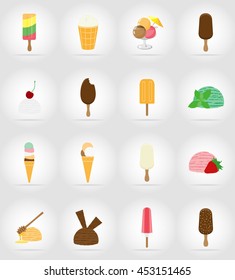ice cream flat icons vector illustration isolated on background