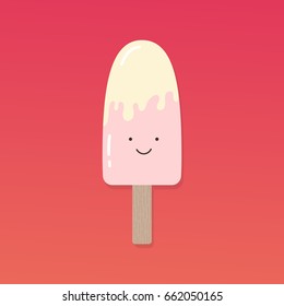 ice cream flat illustration. Cute hand drawn art