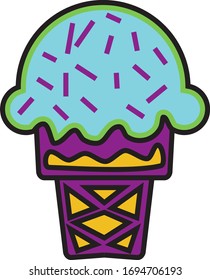 Ice Cream Flat Illustration For Menu Restaurant