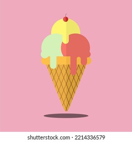 ice cream flat illustration for reference and business