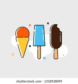 ice cream flat ilustration