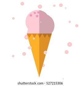 Ice cream flat isolated.Vector illustration.