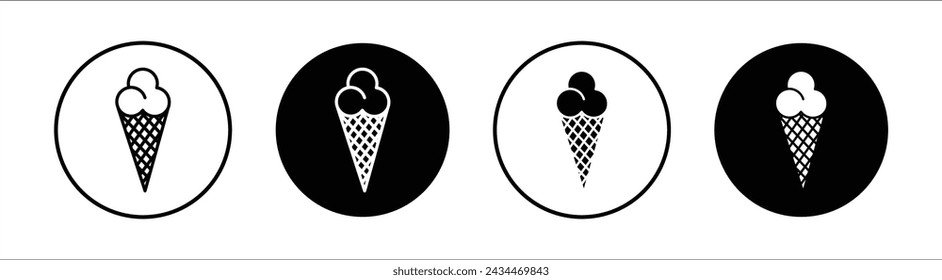 Ice cream flat line icon set. Ice cream Thin line illustration vector