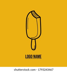 ice cream in flat logo design