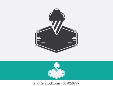 Ice cream flat logo vector 