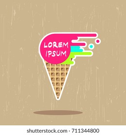 Ice cream flat logo. Vector illustration 